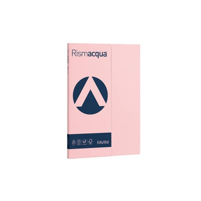 Carta colorata Favini Rismacqua colori tenui 200 g/m² A4 - risma da 50 fogli rosa - A69S544