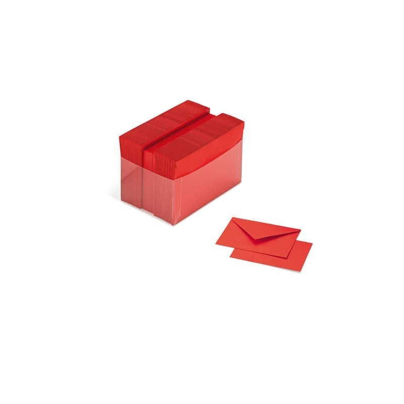Biglietti augurali con busta Burano 9x14 cm in conf. 100 scarlatto - A57C174