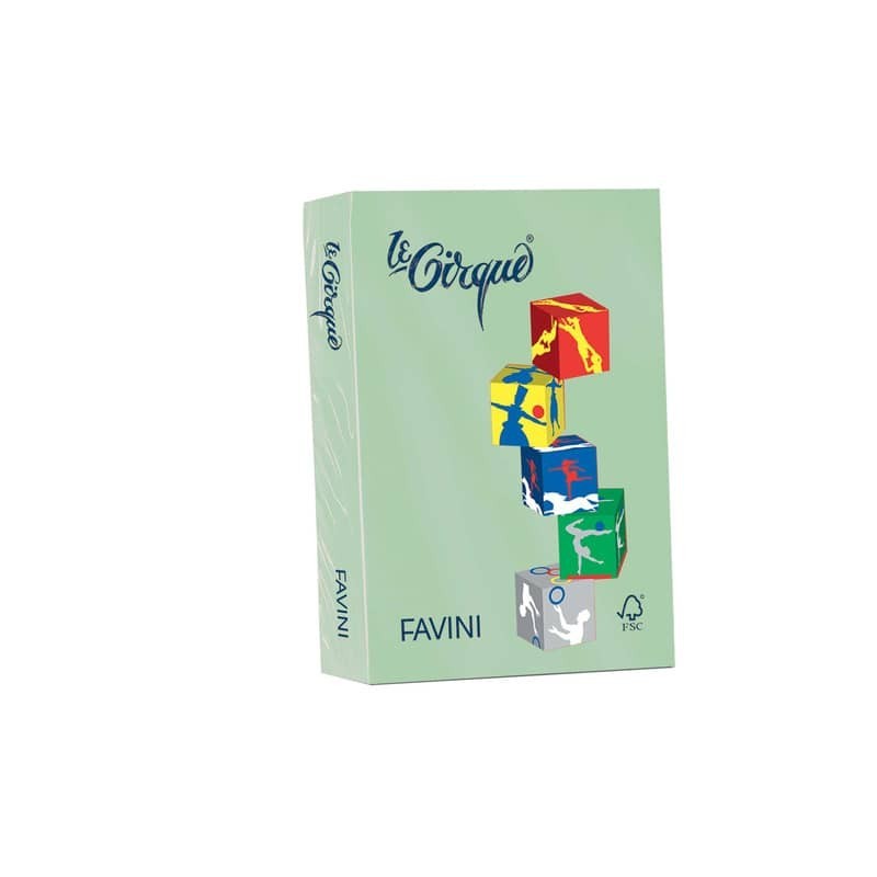 Carta colorata Favini Le Cirque A3 80 g/m² colori tenui - risma da 500 fogli verde - A71P353