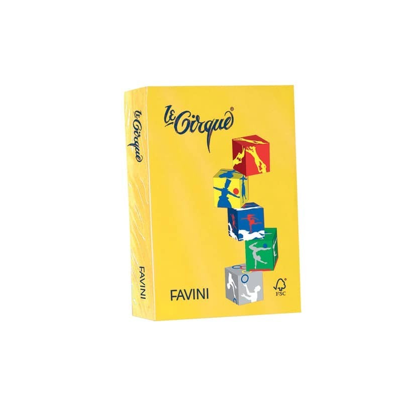 Carta colorata Favini Le Cirque A4 160 g/m² colori forti - risma da 250 fogli zolfo - A74L304