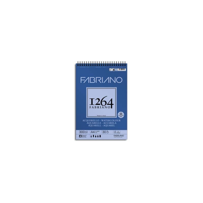 Blocco acquerello spiralato Fabriano 300 g - 30 fogli A4 - 19100649