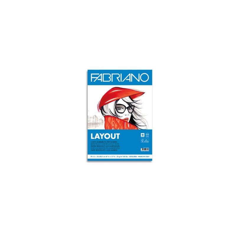Blocco belle arti Fabriano Layout 75 g - 70 fogli A4 - 19100505