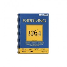 Blocco spiralato Fabriano 1264 schizzi 90 g 120 fogli A4 - spirale lato lungo - 19100635