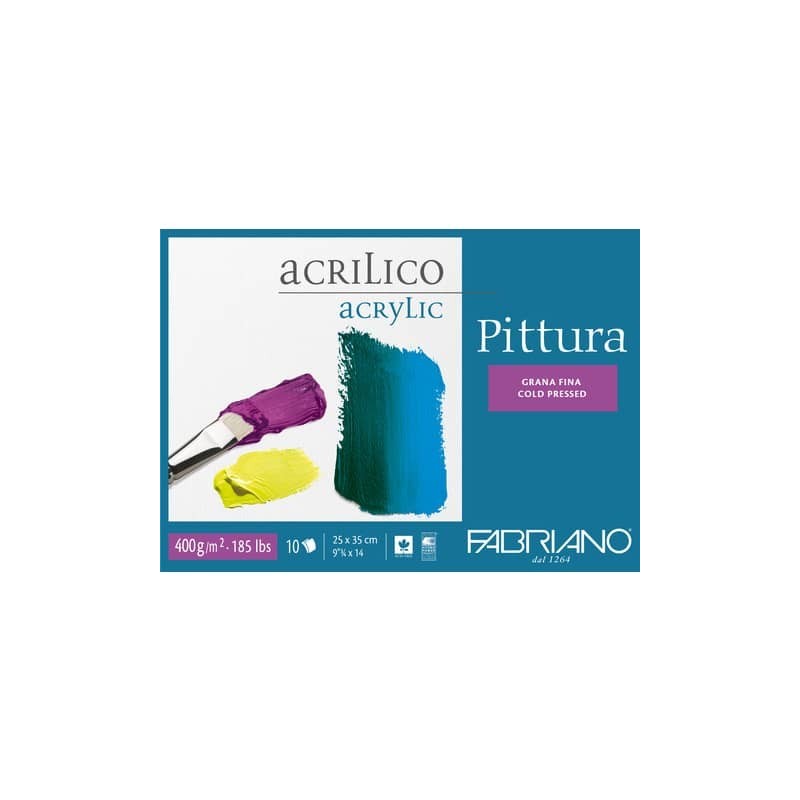 Blocco collato Fabriano Pittura grana fine 400 g 25x35 cm - 19100835