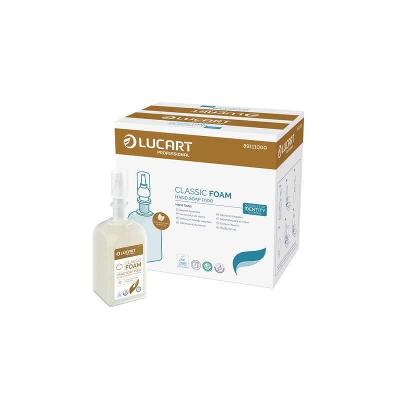 Ricarica sapone in schiuma Lucart Professional Classic Foam 6x1L per dispenser Identity Soap - 89111000