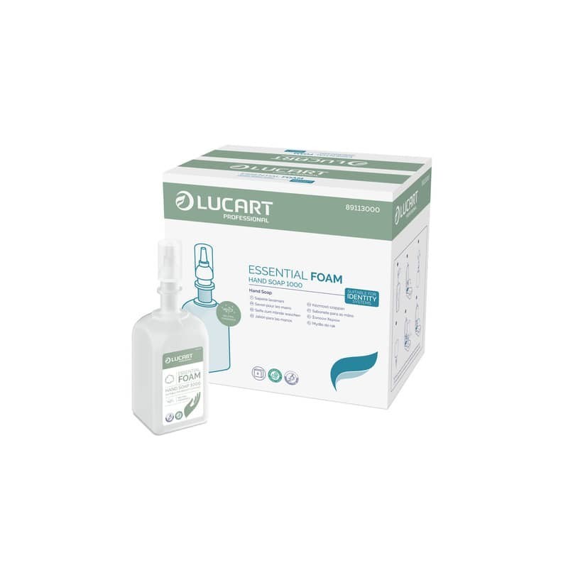 Ricarica sapone in schiuma Lucart Professional 6x1L Essential Foam per dispenser Identity Soap - 89113000
