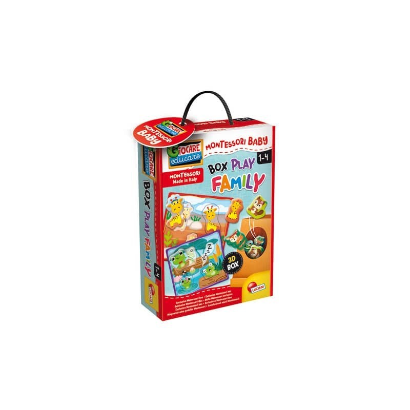 Gioco in scatola Lisciani metodo Montessori Baby Box Play Family Allegri Cuccioli - 92727