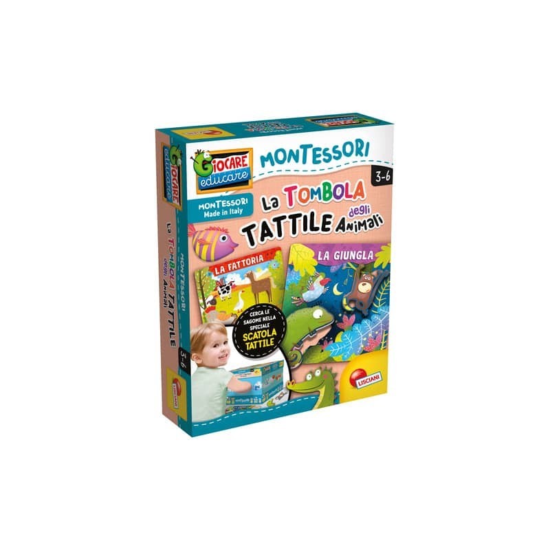 Gioco in scatola Lisciani Montessori La Tombola Tattile degli Animali - 72460