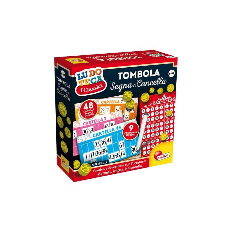 Gioco in scatola Lisciani Ludoteca Tombola Segna e Cancella 48 cartelle - 56996