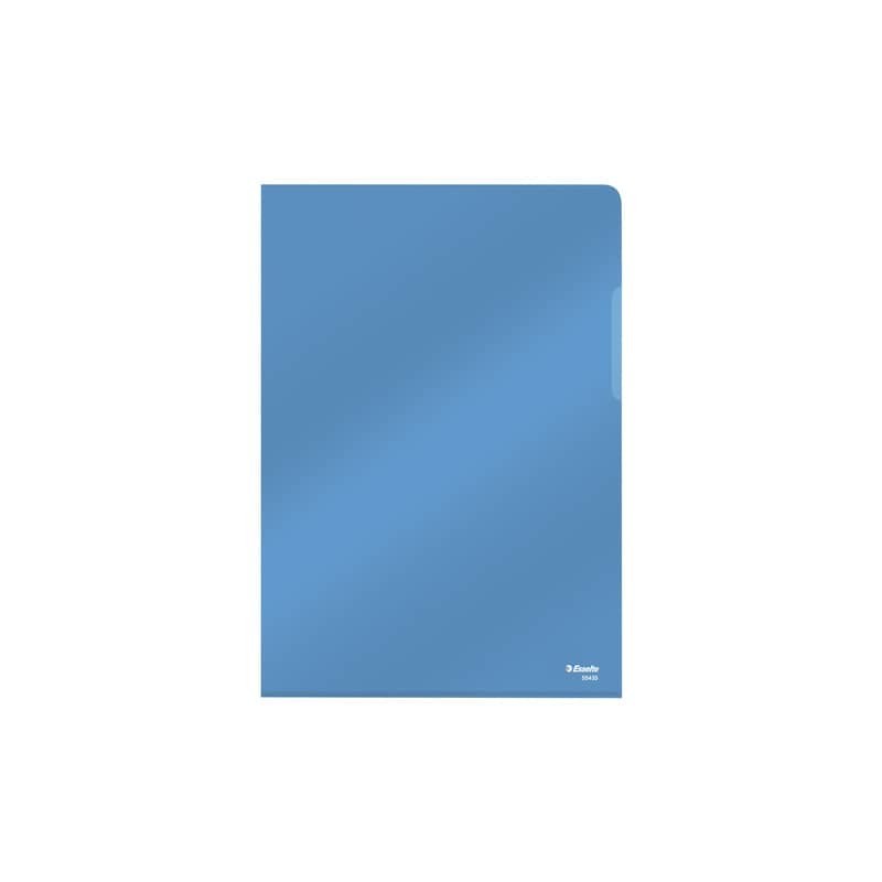 Cartellina a L in PVC Esselte Crystal A4 blu - conf. 25 pz - 55435