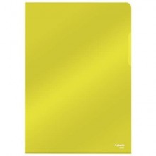 Cartellina a L in PVC Esselte Crystal A4 giallo - conf. 25 pz - 55431