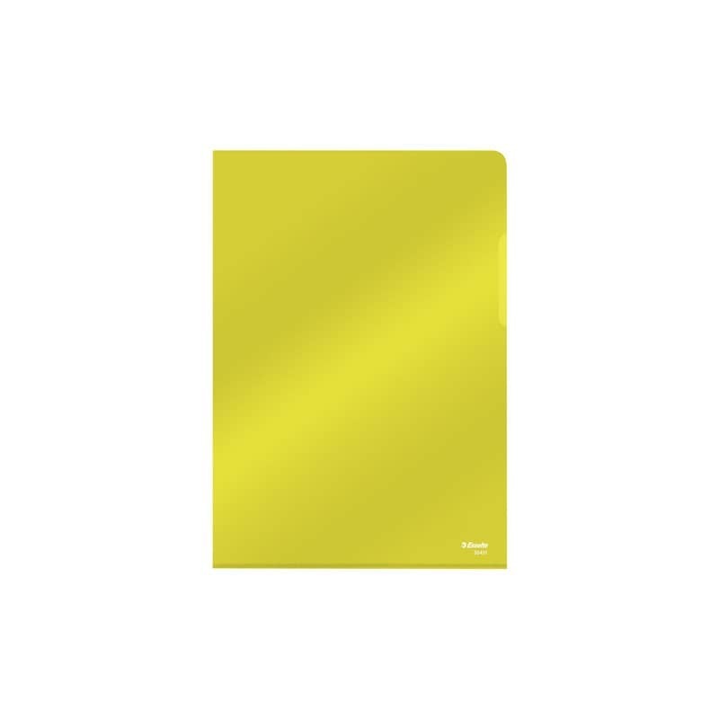 Cartellina a L in PVC Esselte Crystal A4 giallo - conf. 25 pz - 55431