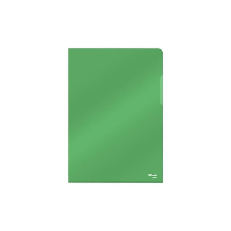 Cartellina a L in PVC Esselte Crystal A4 conf. da 25 pezzi Esselte verde - 55436