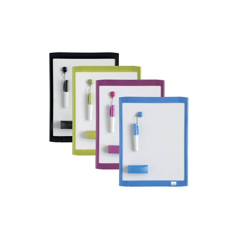 Lavagna magnetica cancellabile a secco Nobo 21,6x28 cm Nobo cornice colori assortiti - 1903816