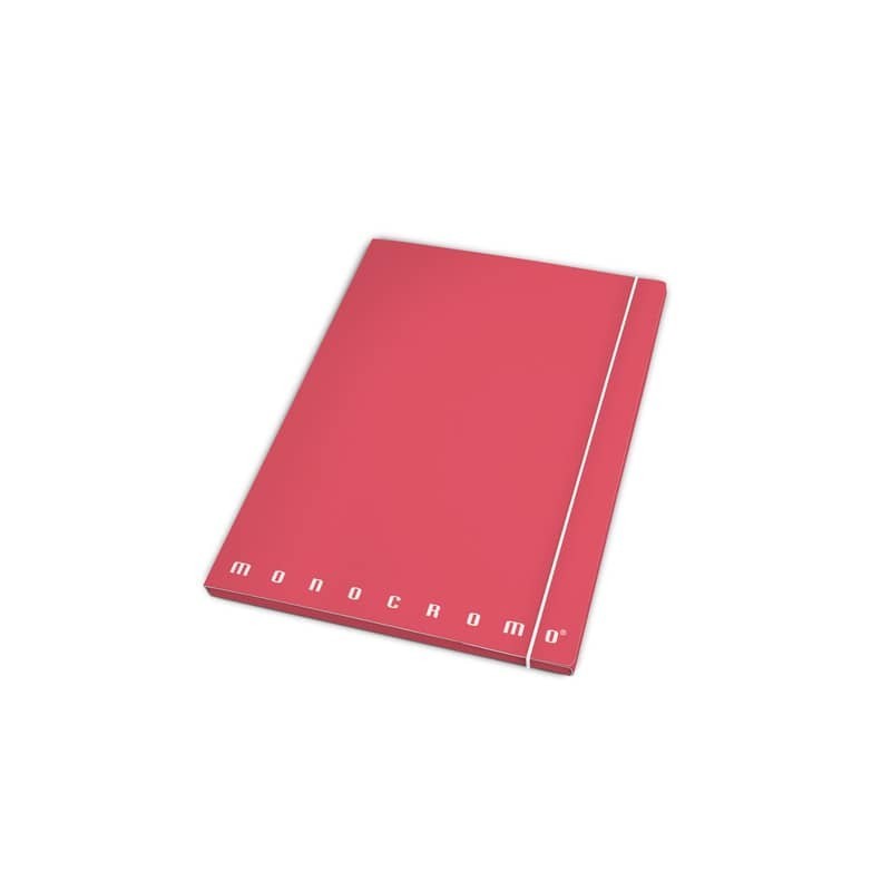 Cartella a 3 lembi con elastico Pigna Monocromo - A4 26x35,5 cm dorso piatto colori assortiti - 0213733 (Conf.6)