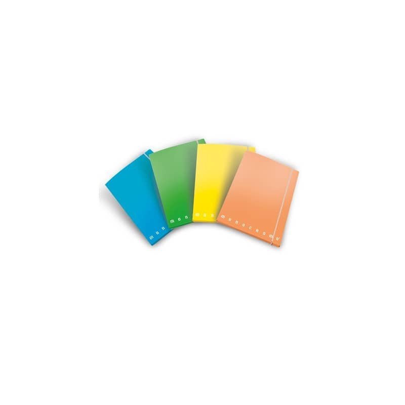 Cartella a 3 lembi con elastico Pigna Monocromo - A4 26x35,5x1,2 cm dorso 1,2 colori assortiti Fluo - 0227903 (Conf.6)