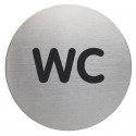 Pittogramma adesivo DURABLE Ø 83 mm acciaio inossidabile spazzolato argento metallizzato WC - 490723