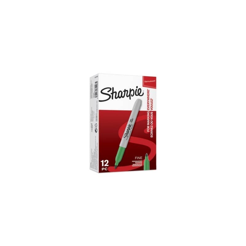 Marcatore permanente Sharpie Fine - punta tonda 1 mm verde - S0810960 (Conf.12)