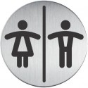 Pittogramma adesivo "WC donne/uomini" DURABLE acciaio inossidabile spazzolato argento metallizzato Ø 83 mm - 492023