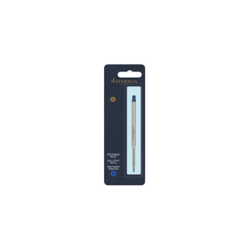 Refill penna a sfera Waterman in blister Waterman punta media - blu S0944490