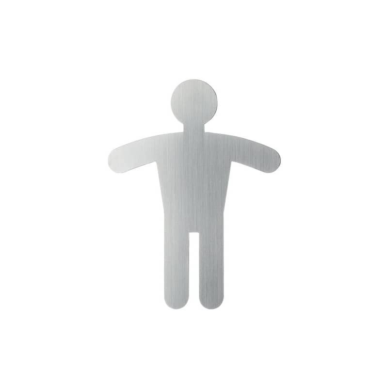 Pittogramma adesivo DURABLE 90 x 120 mm acciaio inossidabile spazzolato argento metallizzato WC uomini - 495123