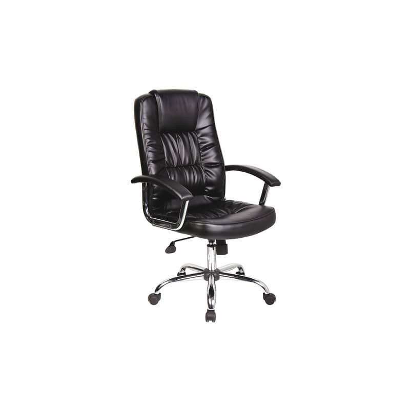 Poltrona direzionale nera ecopelle con braccioli Office Products Cyprus 23023361-05
