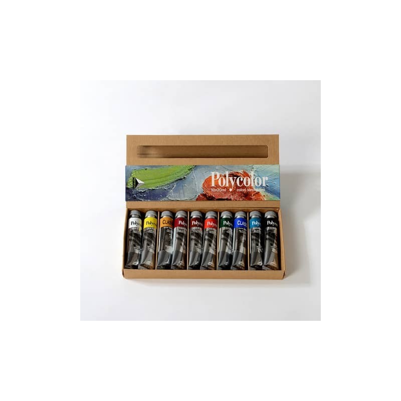 Colori vinilici fini Maimeri Polycolor in tubetto 20 ml - conf. da 10 colori assortiti - M1298100