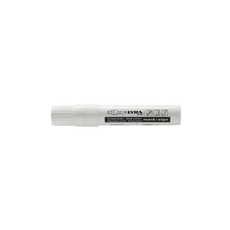 Marcatore a gesso liquido Lyra bianco p. piatta 8-15 mm L4420001
