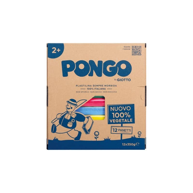 Panetto di plastilina vegetale modellabile 350 g conf. da 12 colori assortiti F603600