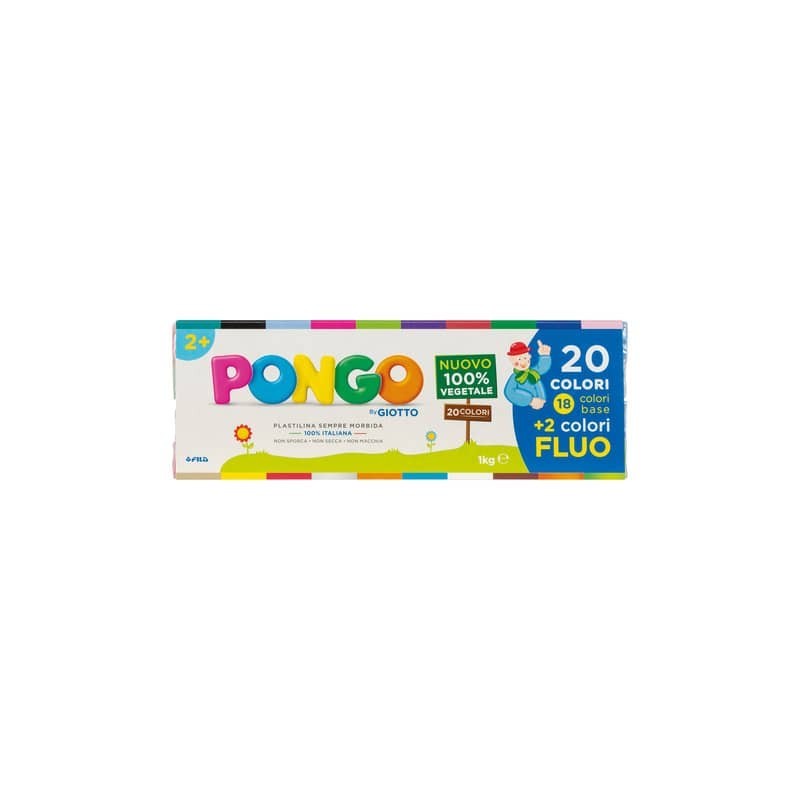 Panetti di plastilina vegetale modellabile 50 g Pongo conf. da 20 colori assortiti  F601000