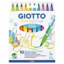 Pennarelli acquerellabili con punta a pennello Giotto Turbo Soft Brush conf. 10 colori assortiti Pastel - F426900