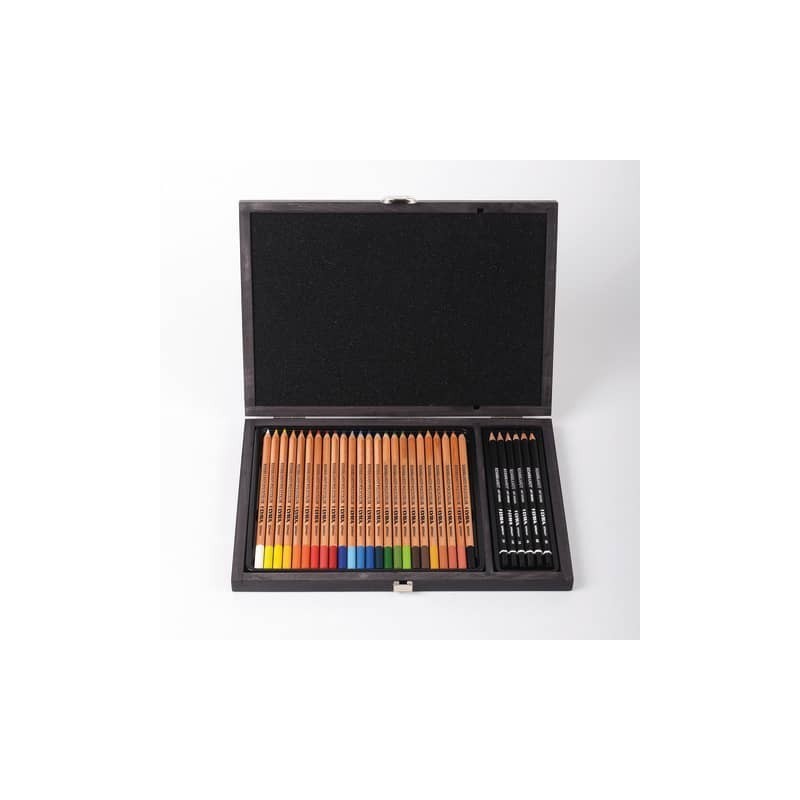 Set disegno Lyra Rembrandt Polycolor + Art Design cassetta in legno da 30 pezzi L2004002