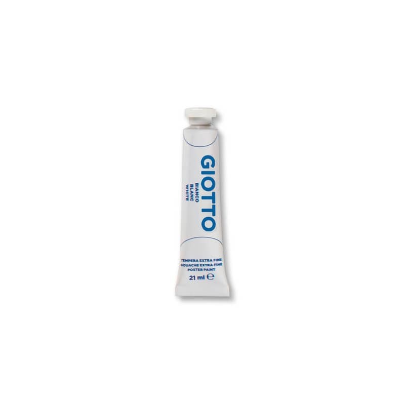 Tempera Giotto Extra ultrafine in tubetto 21 ml bianco - F35500100 (Conf.6)