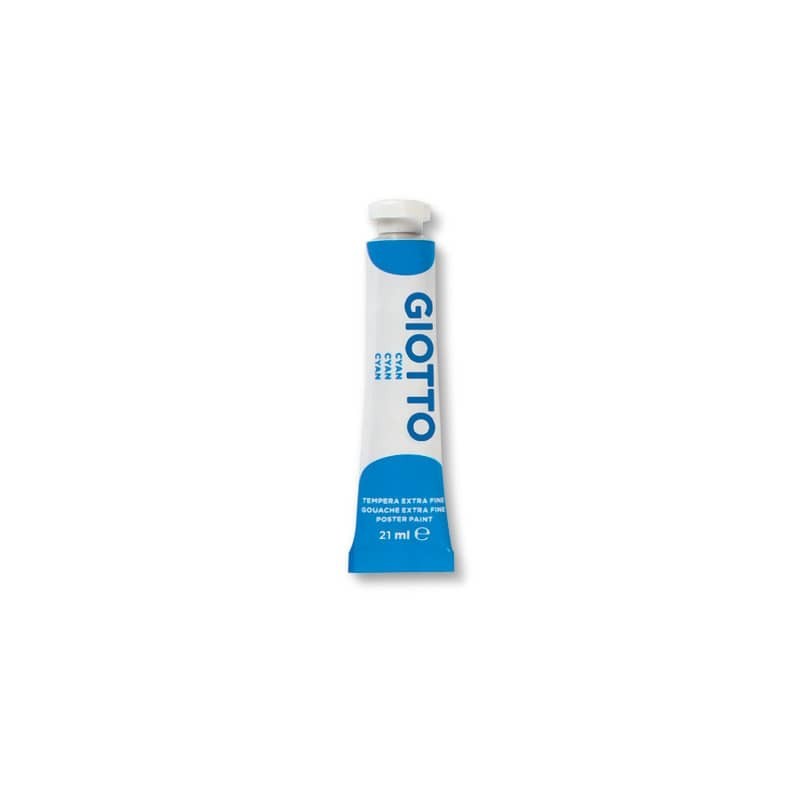 Tempera Giotto Extra ultrafine in tubetto 21 ml ciano - F35501500 (Conf.6)