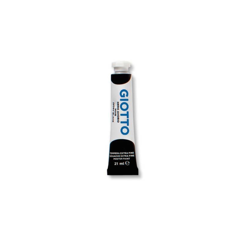 Tempera Giotto Extra ultrafine in tubetto 21 ml nero - F35502400 (Conf.6)