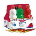 Tempera a base d'acqua Giotto Extra Quality flacone 1 L - conf. da 6 colori assortiti - F53460000