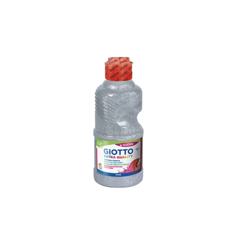 Tempera pronta Giotto glitter in flacone 250 ml argento glitter - F53120200