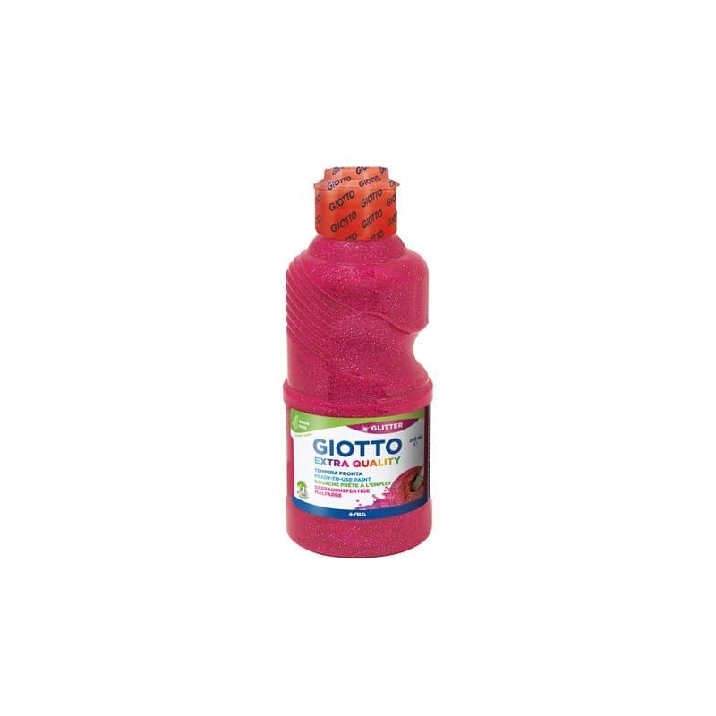 Tempera pronta Giotto glitter in flacone 250 ml magenta glitterato - F53120300