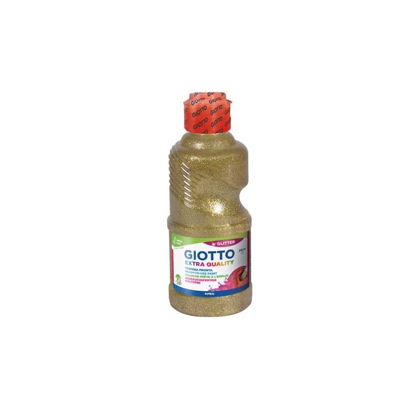 Tempera pronta Giotto glitter in flacone 250 ml oro glitterato - F53120100