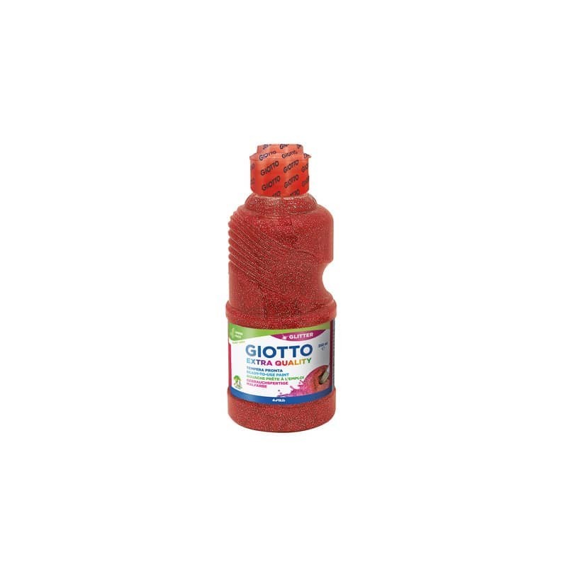 Tempera pronta Giotto glitter in flacone 250 ml rosso glitterato - F53120600