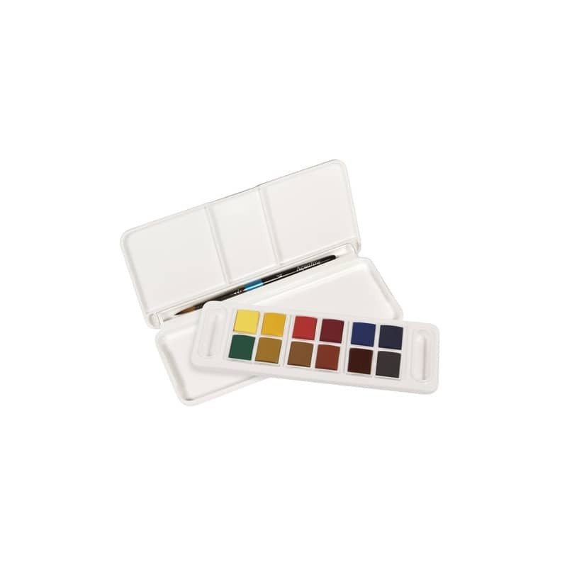 Acquerelli Daler Rowney Aquafine Travel Set 12 colori assortiti + 1 pennello - D131900001