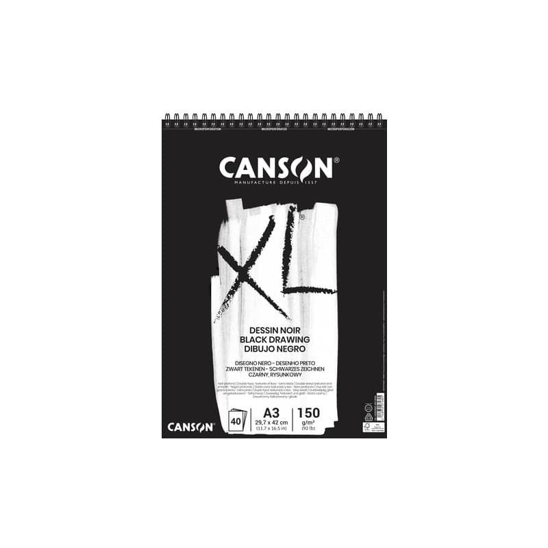 Blocco spiralato Canson Black XL nero 150 g/m² 40 fogli A3 C400039087