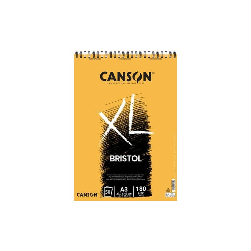 Blocco spiralato Canson Bristol XL 50 ff A3 180 g/m² C31078A022