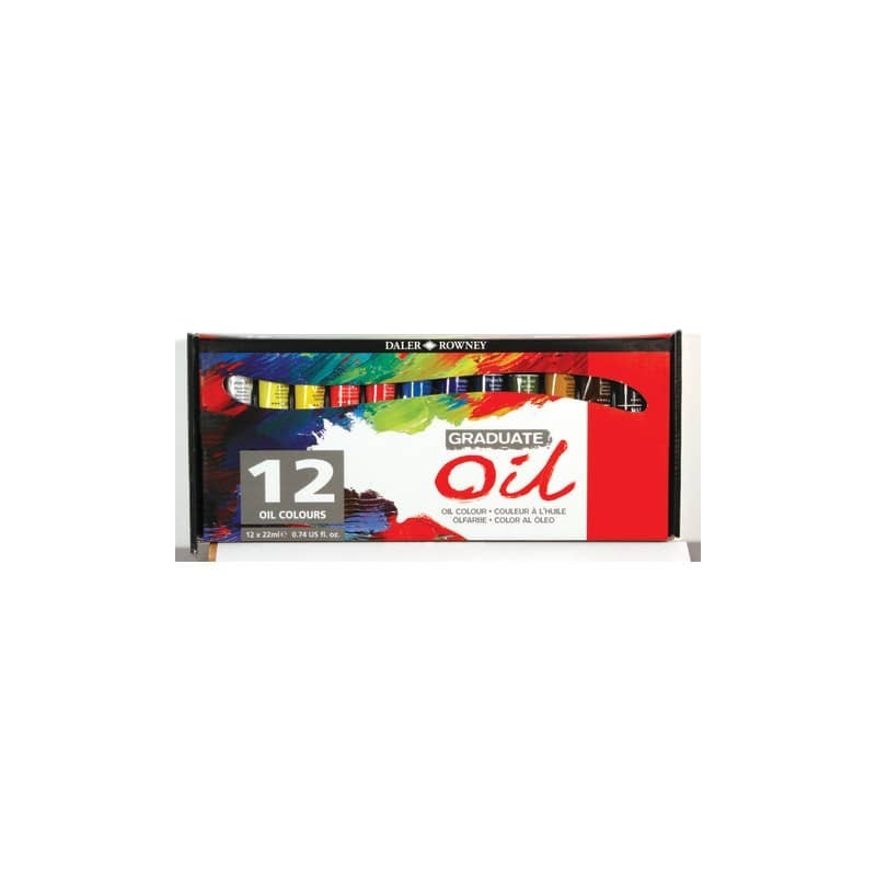 Colori a olio Daler Rowney Graduate Oil in tubetto 22 ml - 12 colori assortiti - D117522012
