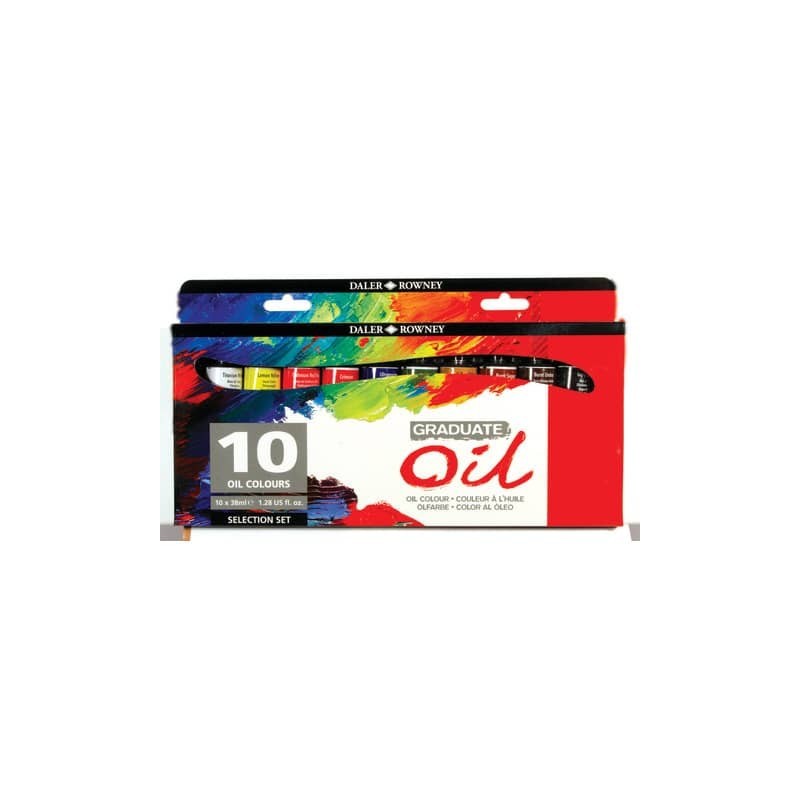Colori a olio Daler Rowney Graduate Oil in tubetto 38 ml - 10 colori assortiti - D117900100
