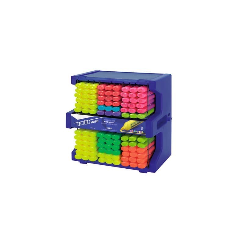 Espositore modulare 108 evidenziatori Tratto Video - colori assortiti - F893900
