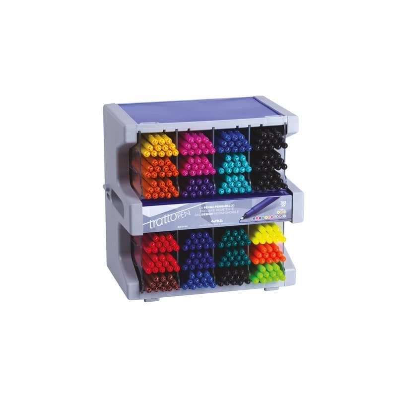 Espositore modulare 288 penne Tratto Pen punta sintetica - colori assortiti - F832800