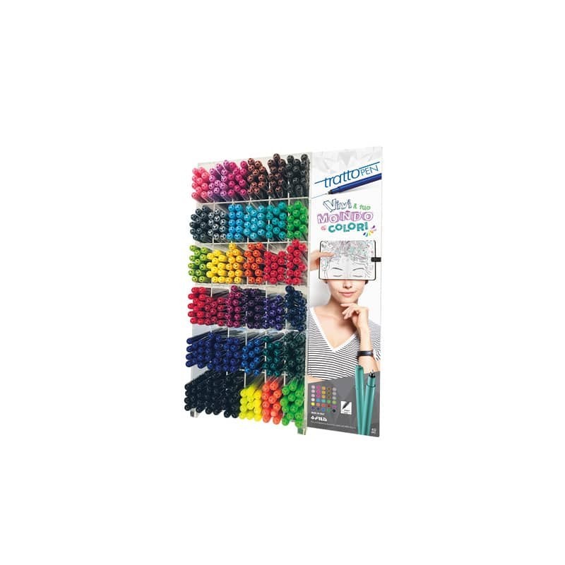 Espositore 432 penne Tratto Pen punta sintetica - colori assortiti - F832900