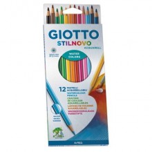 Matite acquerellabili Giotto Stilnovo in conf. da 12 colori assortiti - water colors - F255700