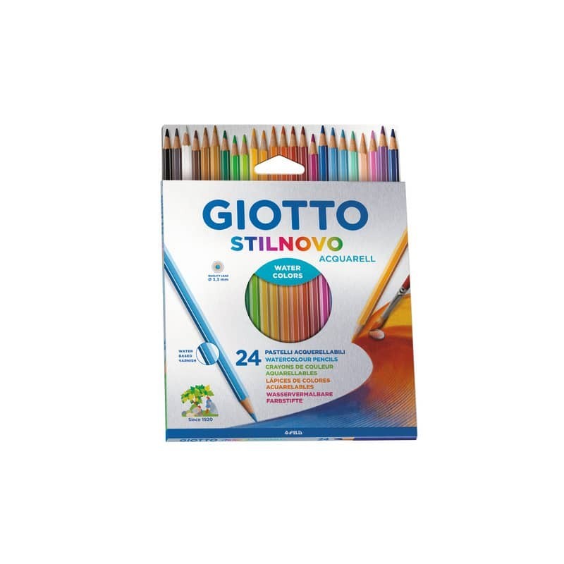 Matite acquerellabili Giotto Stilnovo in conf. da 24 colori assortiti water colors - F255800